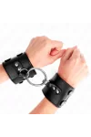 Feste Handgelenkfesseln mit Ring und Nieten verstellbar Schwarz 17-22 cm X 6,5 cm von Kink Wrist Restraint