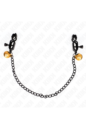 Flache Kette Nippelklemmen und Glocke Silber 30 cm von Kink Nipple Grip kaufen | Fesselliebe