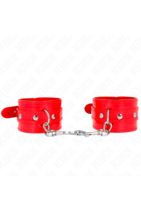 Glänzende Handmanschetten Rot Verstellbar 23-33 cm von Kink Wrist Restraint kaufen | Fesselliebe