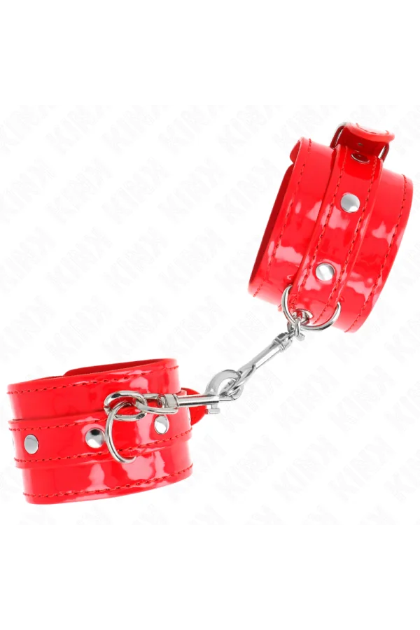 Glänzende Handmanschetten Rot verstellbar 23-33 cm von Kink Wrist Restraint