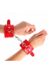 Glänzende Handmanschetten Rot verstellbar 23-33 cm von Kink Wrist Restraint