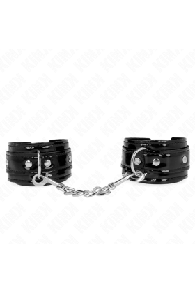 Glänzende Neopren-Handmanschetten Verstellbar 17-24 cm X 4,5 cm von Kink Wrist Restraint kaufen | Fesselliebe