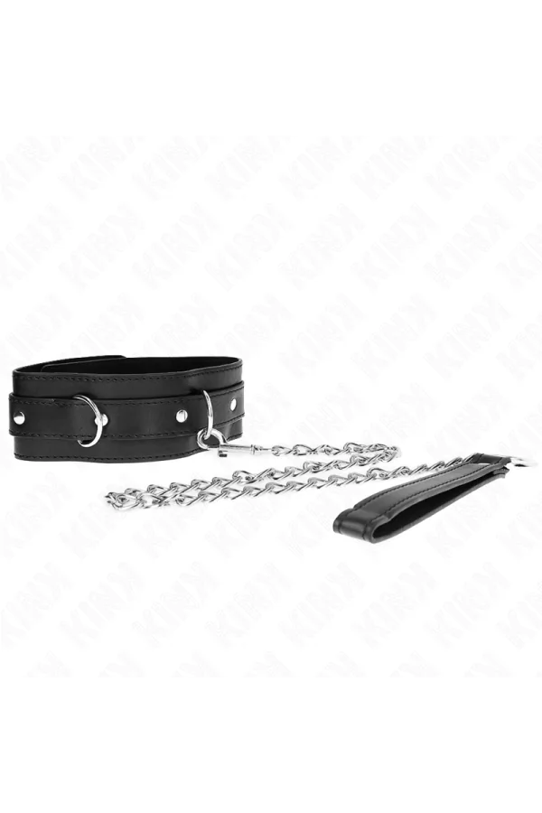 Halsband mit Gürtel 65 cm mit Riemen Schwarz 54 X 4,5 cm von Kink Collar & Gag