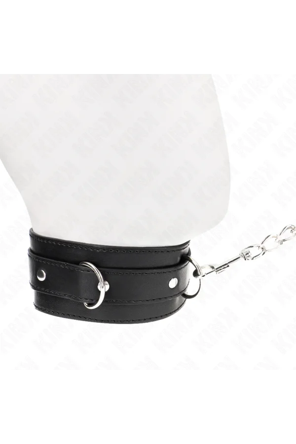 Halsband mit Gürtel 65 cm mit Riemen Schwarz 54 X 4,5 cm von Kink Collar & Gag