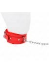 Halsband mit Leine 65 cm mit Einschränkungen Rot 36-42 cm X 5,5 cm von Kink Collar & Gag