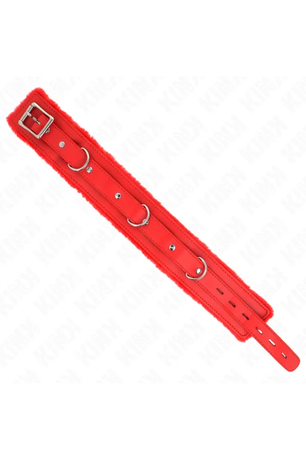 Halsband mit Leine 65 cm mit Einschränkungen Rot 36-42 cm X 5,5 cm von Kink Collar & Gag