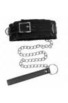 Halsband mit Leine 65 cm mit Einschränkungen Schwarz 36-42 cm X 5,5 cm von Kink Collar & Gag