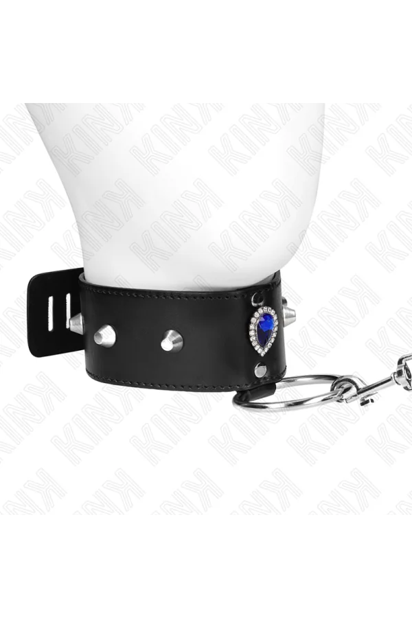 Halskette 65 cm mit Band mit Blauen Diamanten verstellbar 36-43 cm X 5 cm von Kink Collar & Gag