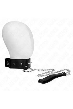 Halskette 65 cm mit Leine mit Silbernen Nieten Modell 2 Verstellbar 36-43 cm X 5 cm von Kink Collar & Gag kaufen | Fesselliebe