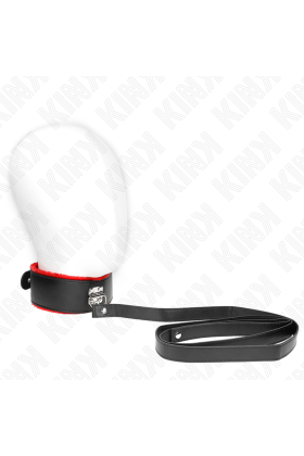 Halskette mit Gürtel 116 cm mit Rotem Lederband Verstellbar 40-48 cm X 6 cm von Kink Collar & Gag kaufen | Fesselliebe