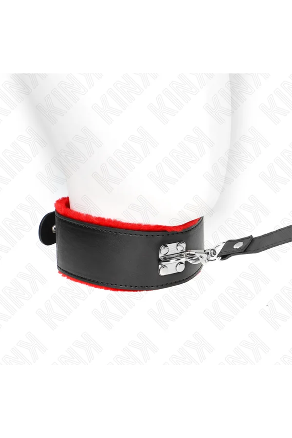 Halskette mit Gürtel 116 cm mit Rotem Lederband verstellbar 40-48 cm X 6 cm von Kink Collar & Gag