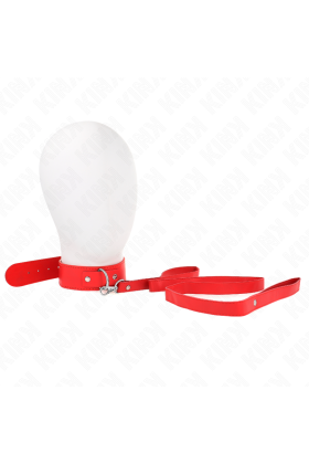 Halskette mit Gürtel 116 cm Rojo Gurt Verstellbar 32-50 cm X 8 cm von Kink Collar & Gag kaufen | Fesselliebe