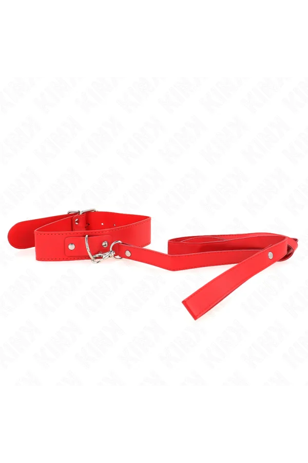 Halskette mit Gürtel 116 cm Rojo Gurt verstellbar 32-50 cm X 8 cm von Kink Collar & Gag