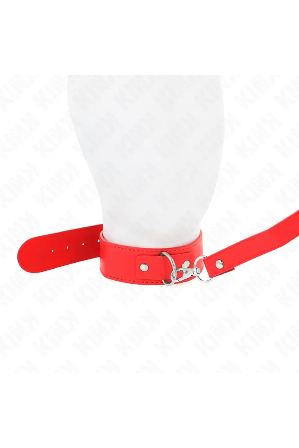 Halskette mit Gürtel 116 cm Rojo Gurt verstellbar 32-50 cm X 8 cm von Kink Collar & Gag