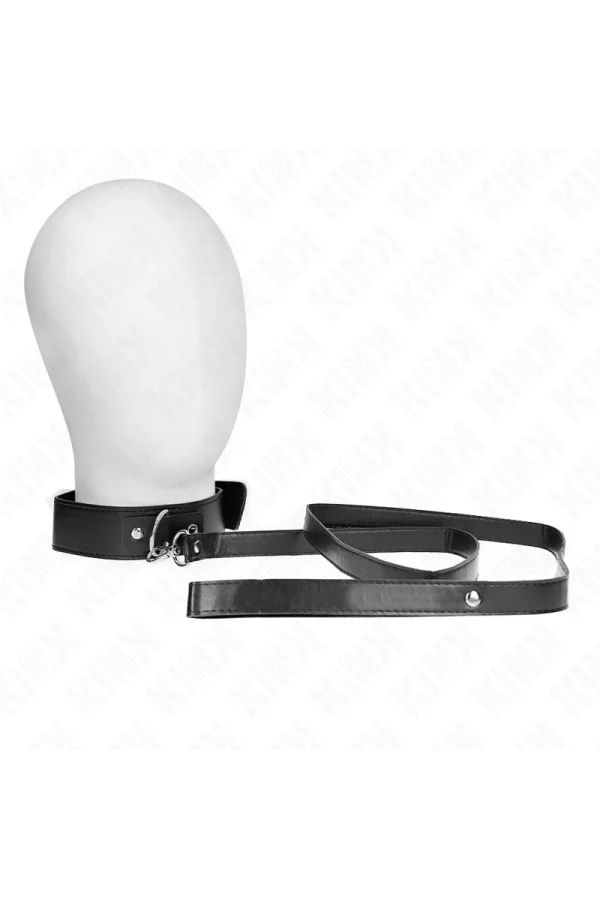 Halskette mit Gürtel 116 cm Schwarz Gurt verstellbar 32-50 cm X 8 cm von Kink Collar & Gag