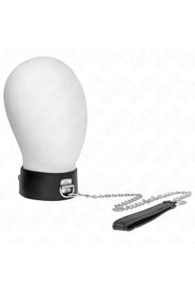 Halskette mit Gürtel 65 cm mit Breitem Schwarzen Riemen Verstellbar 33,5-41 cm X 5 cm von Kink Collar & Gag kaufen | Fesselliebe