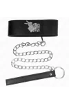 Halskette mit Gürtel 65 cm mit Breitem Schwarzen Riemen verstellbar 33,5-41 cm X 5 cm von Kink Collar & Gag