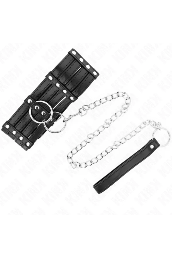 Halskette mit Gürtel 65 cm Sub Style verstellbar 35-51 cm X 7 cm von Kink Collar & Gag