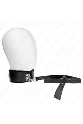 Halskette mit Leine 116 cm mit Silbernen Nieten Modell 4 Schwarz Verstellbar 40-48 cm X 6 cm von Kink Collar & Gag kaufen | Fesselliebe