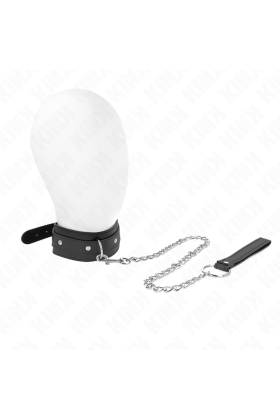 Halskette mit Leine 65 cm 1 Ring Verstellbar 38-49 cm X 5 cm von Kink Collar & Gag kaufen | Fesselliebe