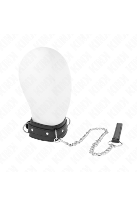 Halskette mit Leine 65 cm 3 Ring Modell 1 Verstellbar 38-49 cm X 5 cm von Kink Collar & Gag kaufen | Fesselliebe
