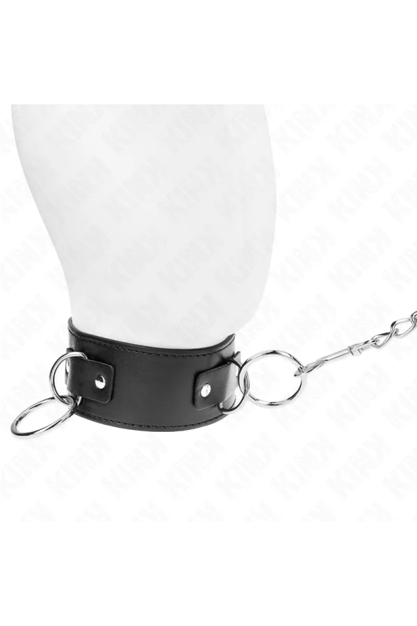 Halskette mit Leine 65 cm 3 Ring Modell 2 verstellbar 36-43 cm X 5 cm von Kink Collar & Gag