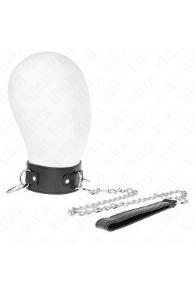Halskette mit Leine 65 cm 3 Ring Modell 2 Verstellbar 36-43 cm X 5 cm von Kink Collar & Gag kaufen | Fesselliebe