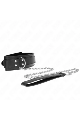 Halskette mit Riemen 65 cm Silber Schnallen verstellbar 33-46 cm X 5,5 cm von Kink Collar & Gag