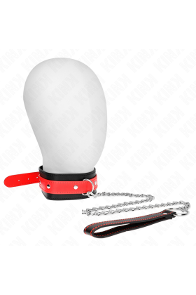 Halskette mit Rotem Band 65 cm Verstellbar 36-43 cm X 5 cm von Kink Collar & Gag kaufen | Fesselliebe