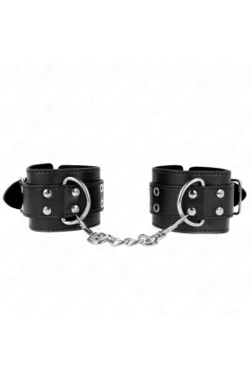 Handgelenkfessel mit Doppelter Schnalle Schwarz verstellbar 19-26 cm von Kink Wrist Restraint