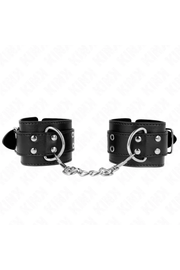 Handgelenkfessel mit Doppelter Schnalle Schwarz verstellbar 19-26 cm von Kink Wrist Restraint