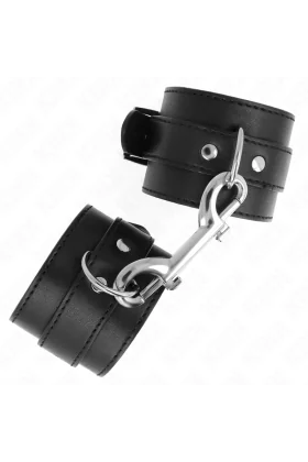 Handgelenkfesseln - Einzelne Nietenreihe und Grosse Schnalle Schwarz verstellbar 17-28 cm X 5 cm von Kink Wrist Restraint