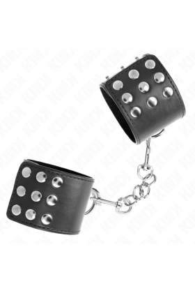 Handgelenkfesseln mit Druckverschluss Schwarz Verstellbar 19-24 cm X 5,5 cm von Kink Wrist Restraint kaufen | Fesselliebe