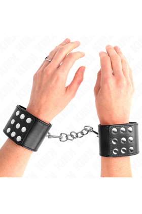 Handgelenkfesseln mit Druckverschluss Schwarz Verstellbar 19-24 cm X 5,5 cm von Kink Wrist Restraint kaufen | Fesselliebe