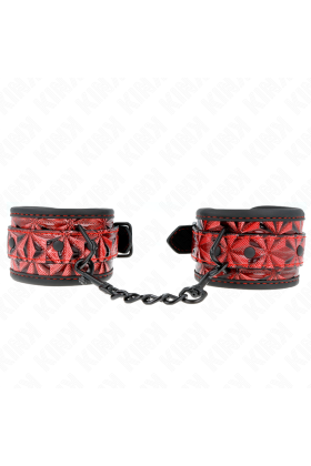 Handgelenkfesseln mit Rautenmuster, Dunkelrot, Verstellbar 17-26 cm X 5,5 cm von Kink Wrist Restraint kaufen | Fesselliebe