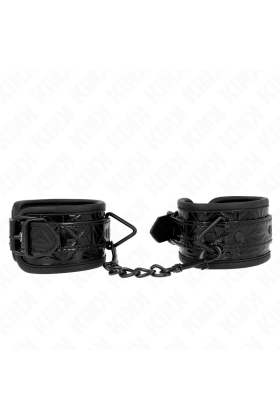 Handgelenkfesseln mit Rautenmuster, Schwarz, Verstellbar, 17-26 cm X 5,5 cm von Kink Wrist Restraint kaufen | Fesselliebe