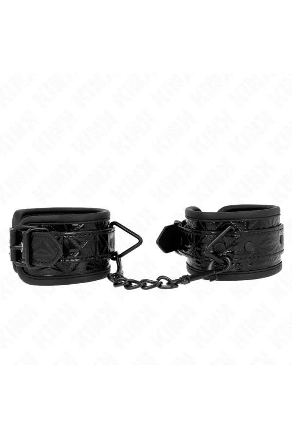 Handgelenkfesseln mit Rautenmuster, Schwarz, verstellbar, 17-26 cm X 5,5 cm von Kink Wrist Restraint