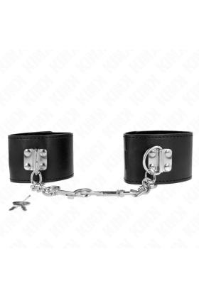 Handgelenkfesseln mit Vorhängeschloss Verschluss Schwarz Verstellbar 16-23 cm X 5,5 cm von Kink Wrist Restraint kaufen | Fesselliebe