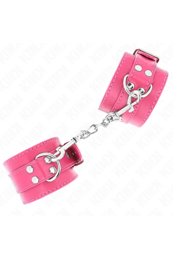 Handgelenkfesseln Raspberry Rose mit Raspberry Rose Futter verstellbar 20-28 cm X 5,5 cm von Kink Wrist Restraint