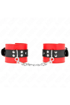 Handgelenkfesseln Rot mit Schwarzem Gürtel verstellbar 17-28 cm X 6 cm von Kink Wrist Restraint