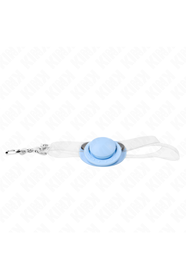 Hellblauer Schnullerform-Sprudel 5,5 X 4 cm Verstellbar 43-60 cm von Kink Collar & Gag kaufen | Fesselliebe