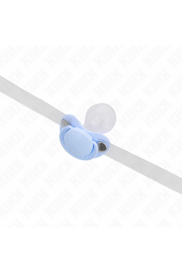 Hellblauer Schnullerform-Sprudel 5,5 X 4 cm Verstellbar 43-60 cm von Kink Collar & Gag kaufen | Fesselliebe