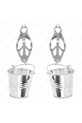 Japanische Kleeblatt-Nippelklammern mit Eimer Silber von Kink Nipple Grip kaufen | Fesselliebe