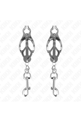 Japanische Kleeblatt-Nippelklammern mit Haken Silber von Kink Nipple Grip kaufen | Fesselliebe