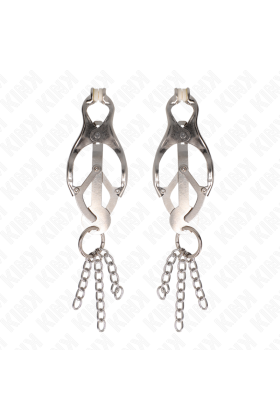 Japanische Kleeblatt-Nippelklammern mit Kleinen Ketten Silber von Kink Nipple Grip kaufen | Fesselliebe