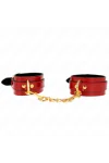 Joanna Angel Handgelenkmanschetten Rot verstellbar mit Goldkette 16,5-26 cm X 4 cm von Kink Wrist Restraint