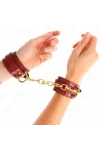 Joanna Angel Handgelenkmanschetten Rot verstellbar mit Goldkette 16,5-26 cm X 4 cm von Kink Wrist Restraint