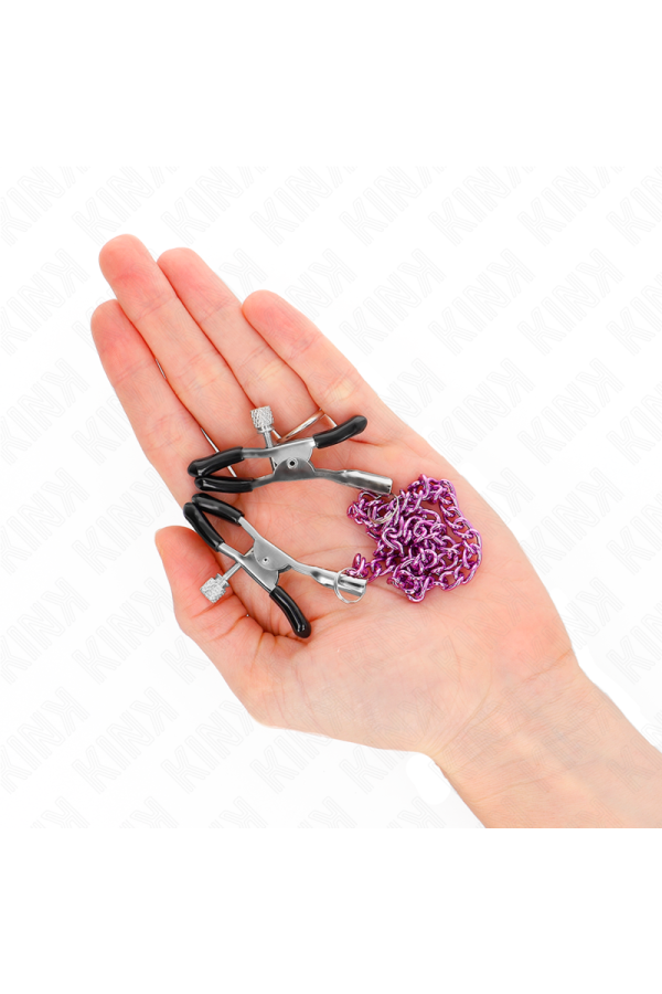 Kette Nippelklemmen Lila 30 cm von Kink Nipple Grip kaufen | Fesselliebe