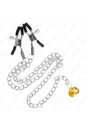 Kette Nippelklemmen mit Hornanhänger 30 cm von Kink Nipple Grip kaufen | Fesselliebe