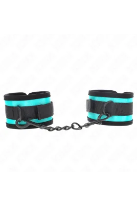 Klett- und Schleifen-Handfesseln aus Nylon Schwarz-Blau verstellbar 18-32 cm X 5 cm von Kink Wrist Restraint